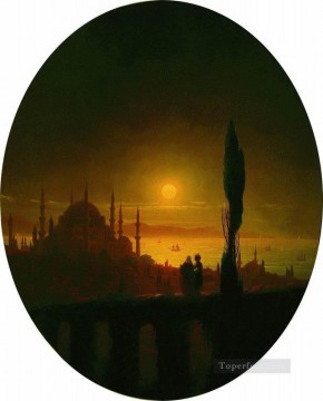 moonlit night beside the sea 1847 Romantic Ivan Aivazovsky Russian Oil Paintings